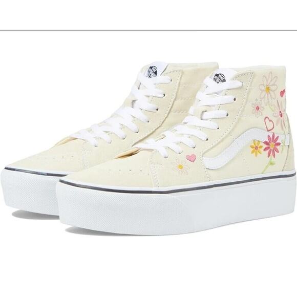 VANS SK8-HI TAPERED PLATFORM LACE UNISEX MEN 4 = WOMEN 5.5 SHOES FLORAL/HART NEW - Picture 1 of 9